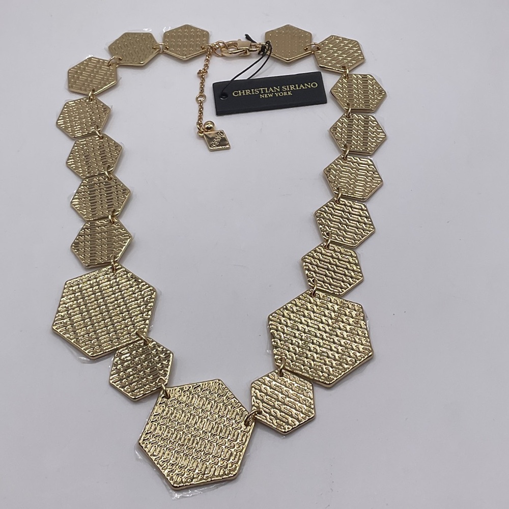 Christian Siriano Textured Gold Necklace NWT